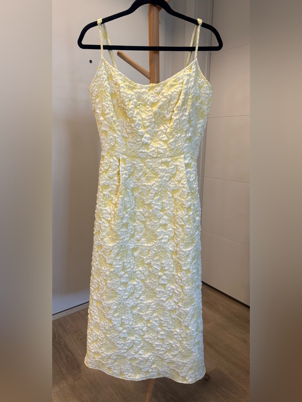 Yellow Floral Texture Slip Dress - Women